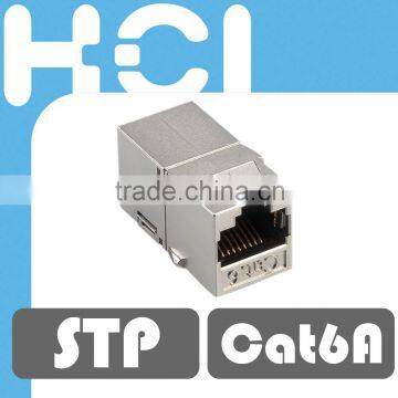 RJ45 Cat6A 180 Degree Shielded STP Straight Keystone Coupler photo-2