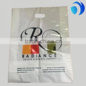 pe plastic shopping bag for packaging of garments with die cut handle