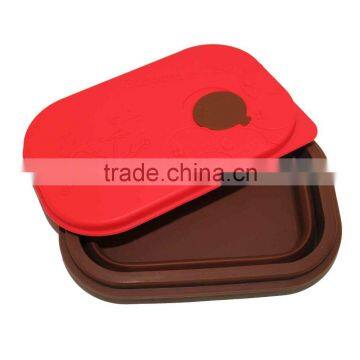 Food grade silicone disposable lunch box/folding lunch box