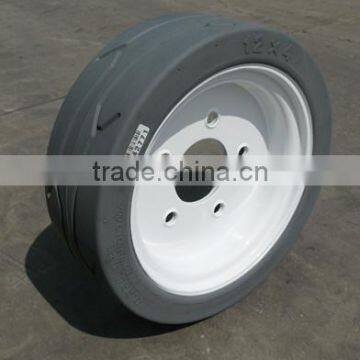 Scissor Lift Solid Tire Wheel for Small Electric Scissor Lift 12x4 323x100 Etc. photo-4