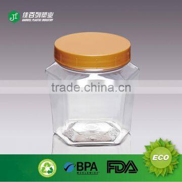 Hexagon Candy Storage PET Bottle Wide Mouth