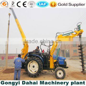 Wheeled Type Tractor Mounded Crane With Drilling Machine for 6 Meters Depth Hole Drilling photo-6