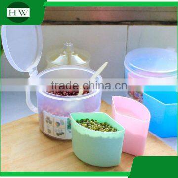 Kitchen Accessories Plastic Seasoning Pot Condiment Container Spice Pots Box Tin Bottle Jar With Spoon photo-2