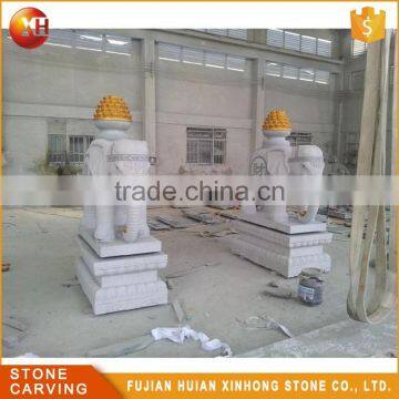 Large White Granite Garden Outdoor Elephant Statue photo-5