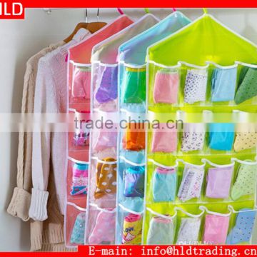 Factory Wholesale 16 Pocket Hanging Underwear Sock Closet Organizer