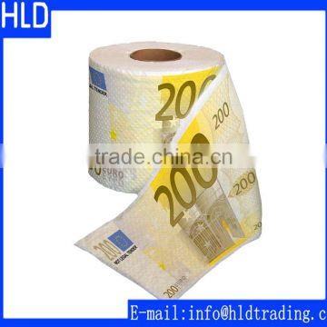 Novelty Dollar Euro Custom Printed Toilet Tissue Paper Roll