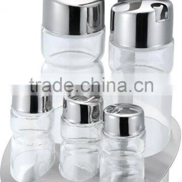 4pcs Round Clear Glass Oil and Vinegar Cruet Bottles Vinegar Oil photo-3