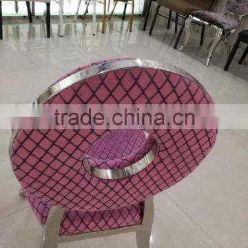 Luxury Stainless Steel Wedding Chair Pink Color Funiture photo-4