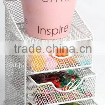 Fashion 4 Tier Metal Mesh Desk Storage/Desk Organizer/Stationery Holder photo-2
