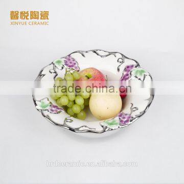 High Quality silvery electroplate dish ceramic material