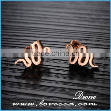 Latest Design Fashion Stainless Steel Snake Animal Stud Earring for Women Girls photo-2