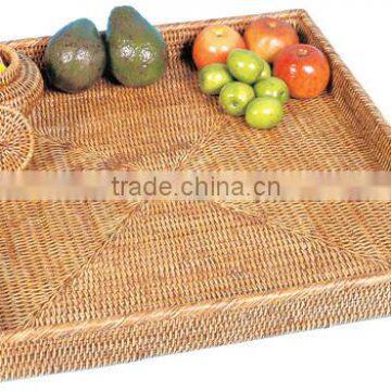 Natural Rattan Storage Serving Tray photo-5