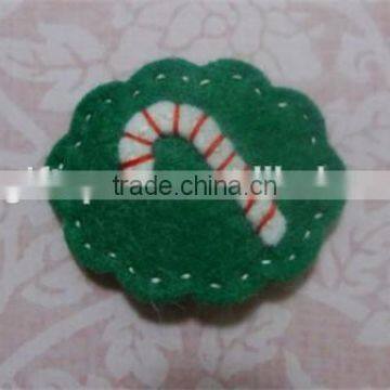 2017 No slip wool felt clip with candy cane made in China