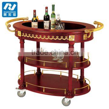 Custom Luxury Wooden Liquor Service Wine Trolley photo-6
