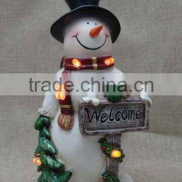 Wholesale Christmas Decorative Resin Snowman With Led Light photo-5