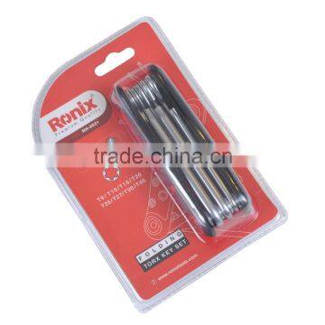 RONIX FOLDING TORX KEY SET (8 pcs) RH-2021 - ALU GRIP TORX KEY SET (8 pcs) RH-2041