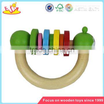 Wholesale beautiful design wooden baby rattle hottest wooden baby musical toy rattle W08K002