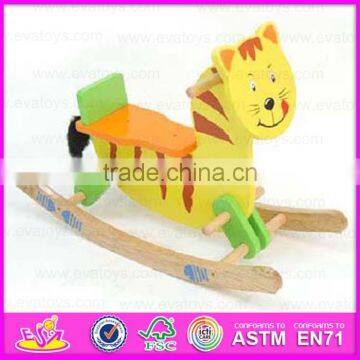 2015 Hot Sell Cartoon Kids Wooden Horse Cow Toys,Modern Style Wooden Rocking Horse,Cheap Sale Wooden Toy Rocking Horse WJY-8005 photo-4