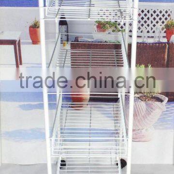 330-55 4-tier Metal Wire Storage Shelf Storage Cart With Wheels photo-4