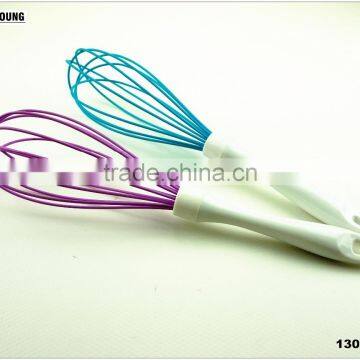 13038 silicone kitchenware egg whisk with abs handle