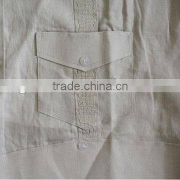 Men's 100% Cotton Guayabera Shirt With Long Sleeve and Pintuck Embroidery photo-5