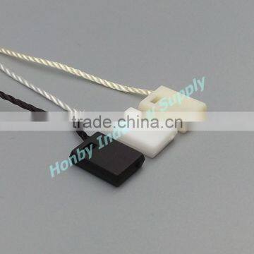 Clothing Hang Tag 20cm White Plastic Snap Lock Head Nylon String