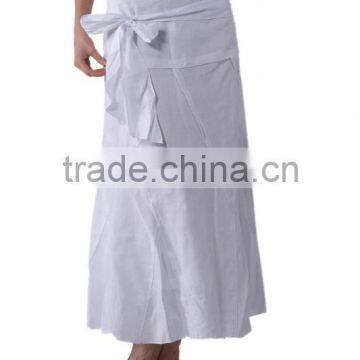 New Fashion Woman White Linen Long Maxi Skirt