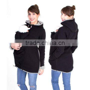 3 in 1 Multifunctional Baby and Mother Carriers Maternity Kangaroo Fleece Jacket Winter Hoodie Coat photo-3