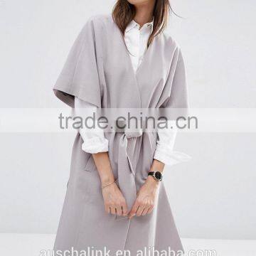 New Arrival High Quality Ladies Long Fashion Duster Coat Customized photo-3