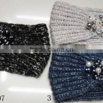 Fashion Hot Popular Crochet Acrylic Knitted Headband With Jewelry photo-4