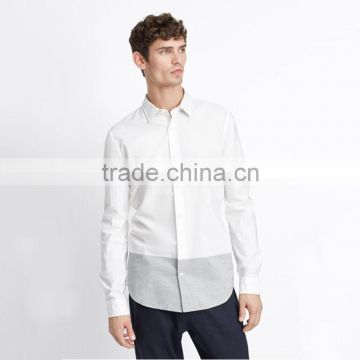 Hot styles contrast colors curve bottom fancy dress shirts for men