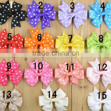 Accessories Ribbon Dot Printing Bowknot For Hair Clip and Ornament