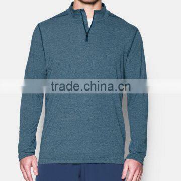 Elite Dry Fit Performance 100%polyester Heather Sports Long Sleeve Running Reflective Zip t Shirts 1/4 Zip Pullover photo-6