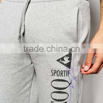 Retro Grey Custom Logo Printed Joggers Wholesale Sweatpants Mens photo-3
