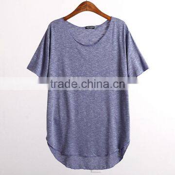 Wholesale Custom Summer Soft Short Sleeve Cotton Women T Shirts With Curved Hem photo-3