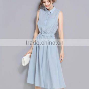 Zm35717a Women Clothing 2017 Casual Sleeveless Long One Piece Dress photo-2