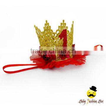 Wholesale Remake Props Knitting Golden Tiara Thin Elastic For Baby Girl Princess Crown Headband Accessories photo-4