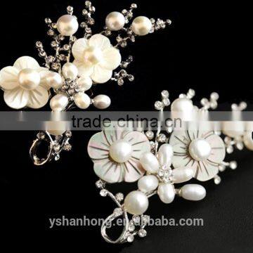 South Korea's Joker Natural Pearl Diamond Brooch Plum Flower Pin Wholesale photo-3