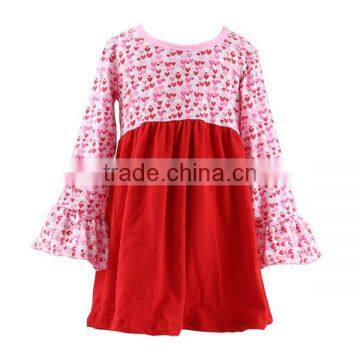 Wholesale fashion girls baby newborn ruffle cotton toddler new design Valentine dress