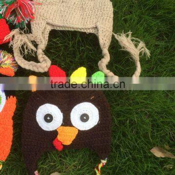 Multicolor Baby Hat for Holiday Owl Hat Cap With Ear Flap Animal Style Infant Toddler Holiday Handmade Hat For Girls and Boys