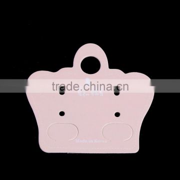 Paper Jewelry Display Card Crown Light Pink 5.2cm(2") x 4.8cm(1 7/8"), 1 Piece