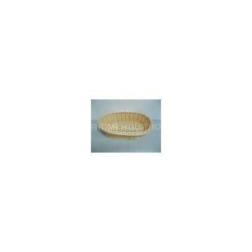 Oval Biege Poly Rattan Bread Basket Waterproof For Bakery Shop