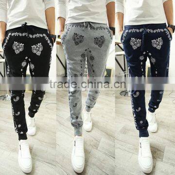 Men's Embroidery Printed Hip Hop Harem Leisure Pants Sport Trousers Sweatpants