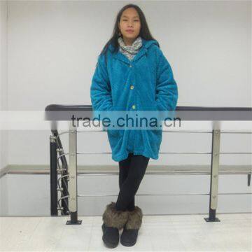 Embosse polyester Flannel Fleece thick Robes for winter