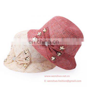 Wholesale Fashion Ladies Linum Equestrian Cap photo-2