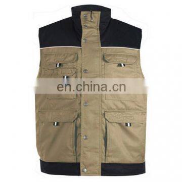 Men's 100% polyester padding fleece lining work vest warmer