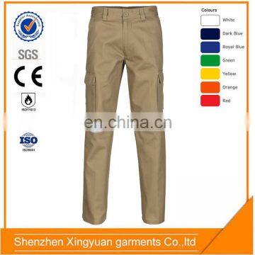 100% cotton Dark green Oil Field Flame Retardant Work pants with reflective tape