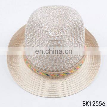 TOROS elegant women summer hat beautiful paper solid hat fashion fedora hat