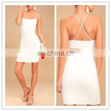 Off Shouder Backless Sexy White Cocktail Women Dress(QZ050904)