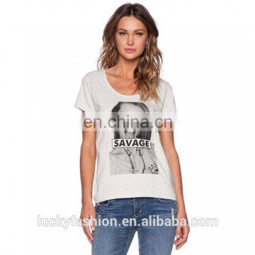 custom casual short sleeve plain t shirt print for women